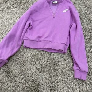 Nike girls purple half zip sweater